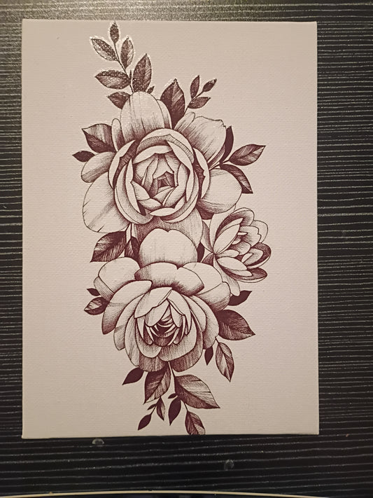 Triple Flower canvas