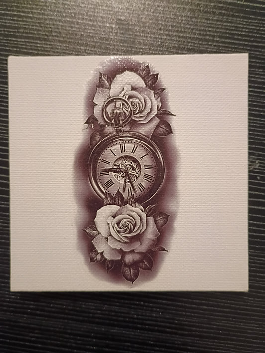 Flower Clock 4x4 Canvas